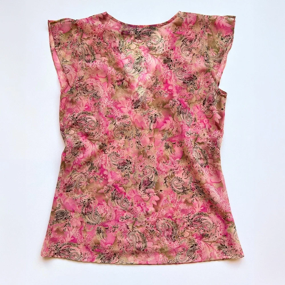 YK Zero Zero Fairy Babydoll Paisley Print Sleeveless Top